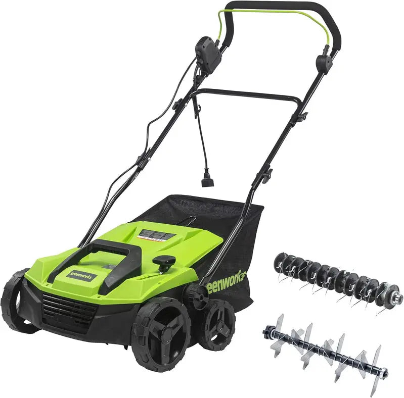 Greenworks 13-Amp 14-Inch Corded Lawn Dethatcher - Electric Yard Maintenance Tool