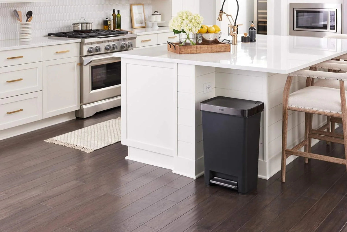 13 Gallon Step-On Trash Can - Hands-Free Garbage Bin