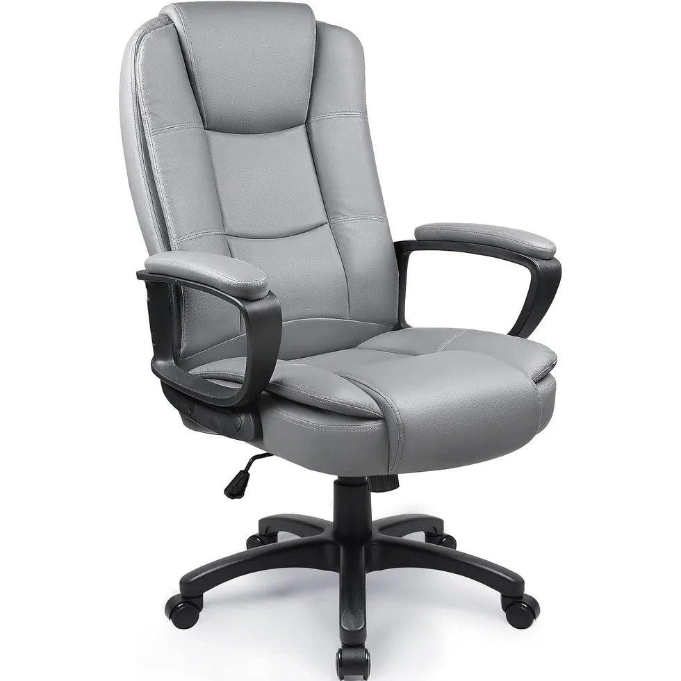 High-Back Ergonomic Leather Executive Office Chair, 400 lb Capacity