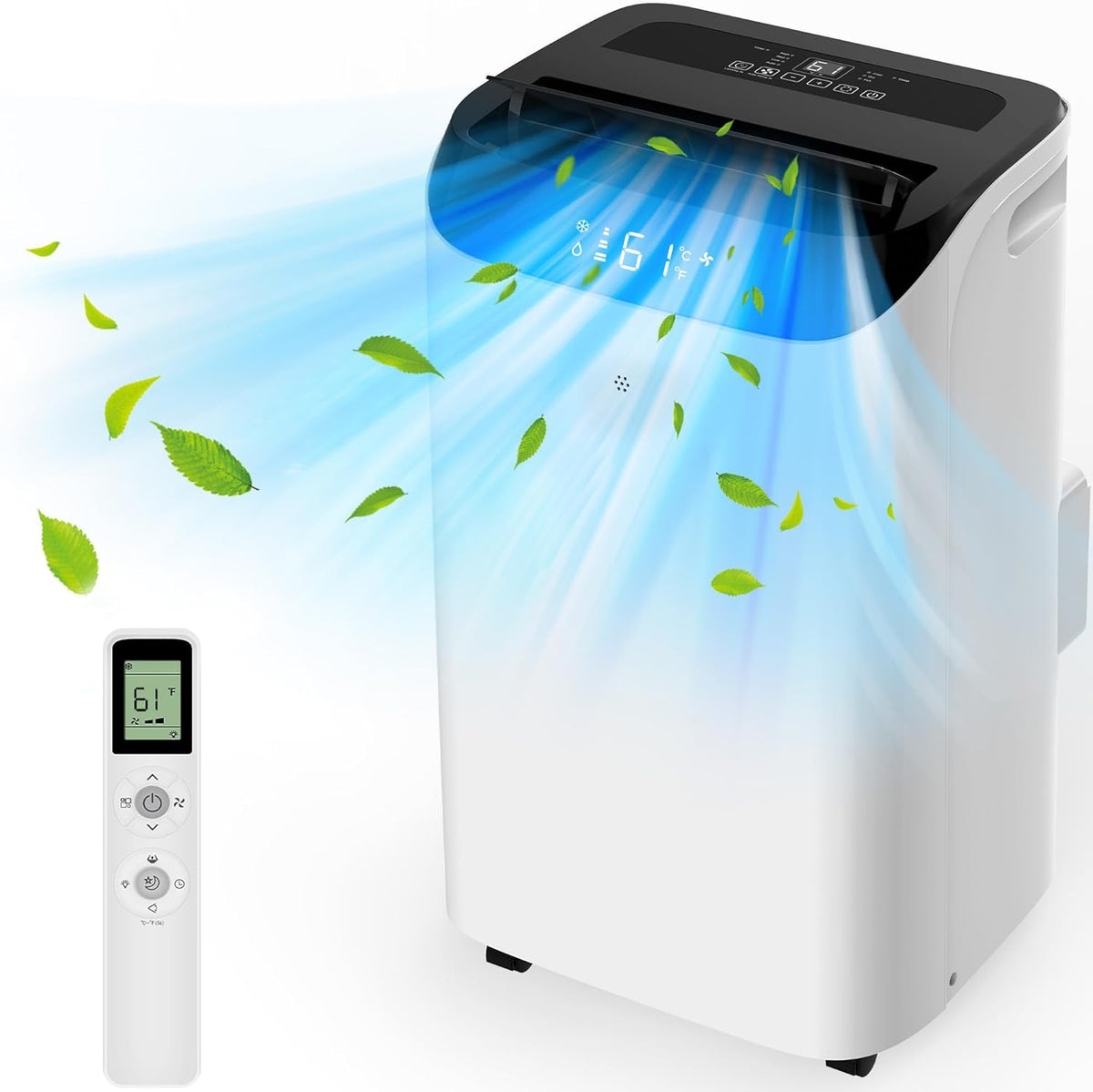 Portable Air Conditioners with Remote Control, 3-in-1 Free Standing Cooling AC Unit with Fan &amp; Dehumidifier, Cools Room up to 700 sq.ft, Smart/Sleep Mode,3 Speed,Auto Swing,24H Timer