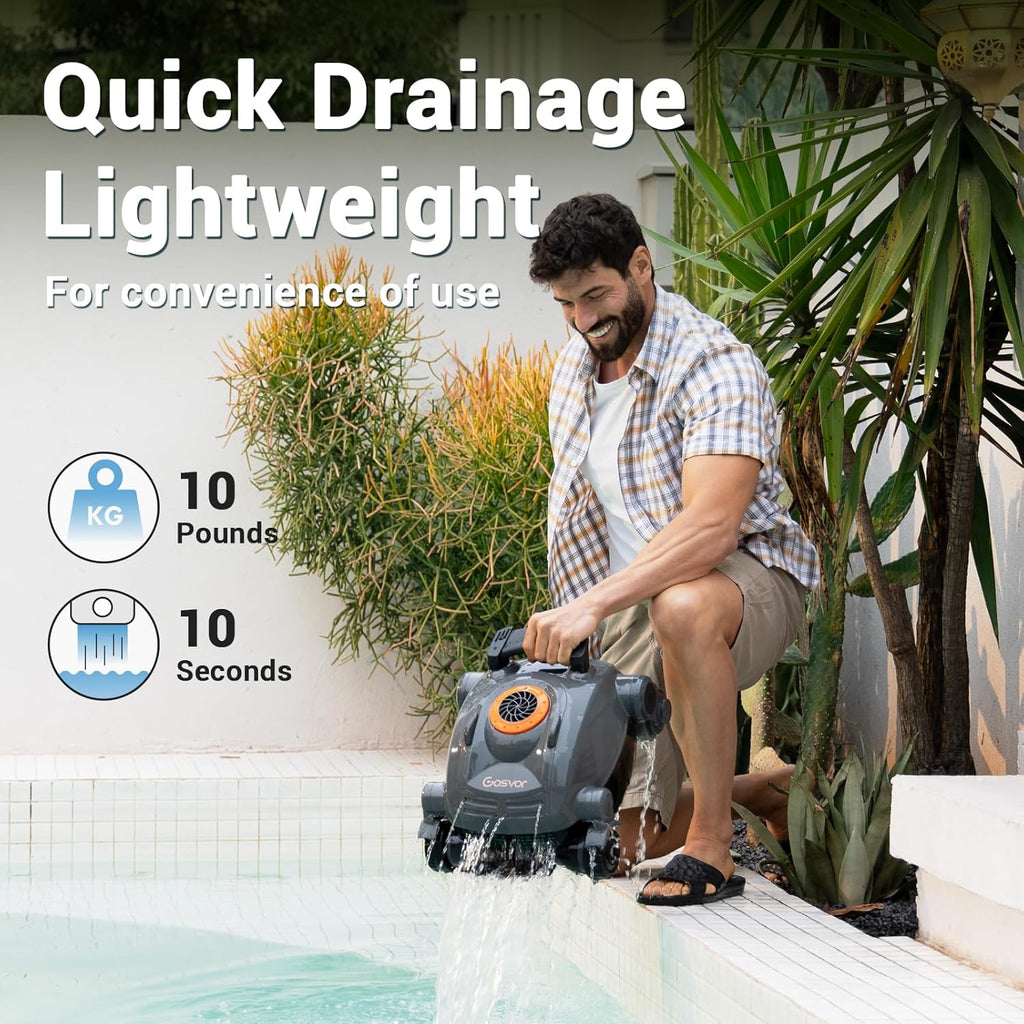 Cordless Robotic Pool Cleaner With Automatic Wall Climbing
