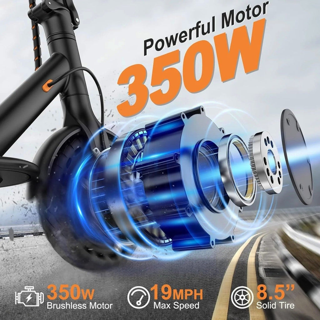 Electric Scooter, 350W/500W Powerful Motor, 8.5"/10" Solid Tires, 19/22Mph, 28/21/12 Miles Range,Dual Braking