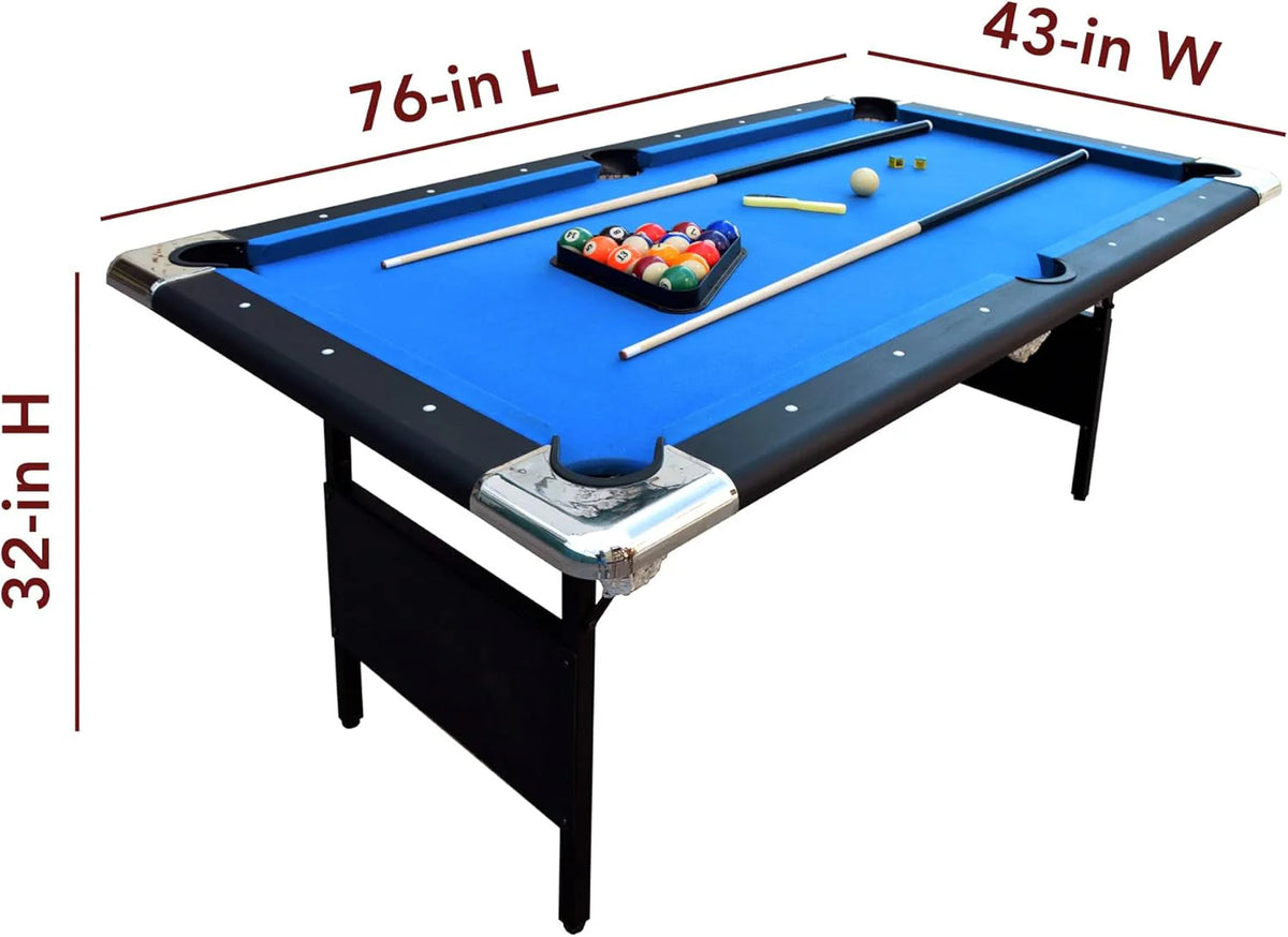 Hathaway Fairmont 6 Ft Portable Pool Table, Blue - BG2574