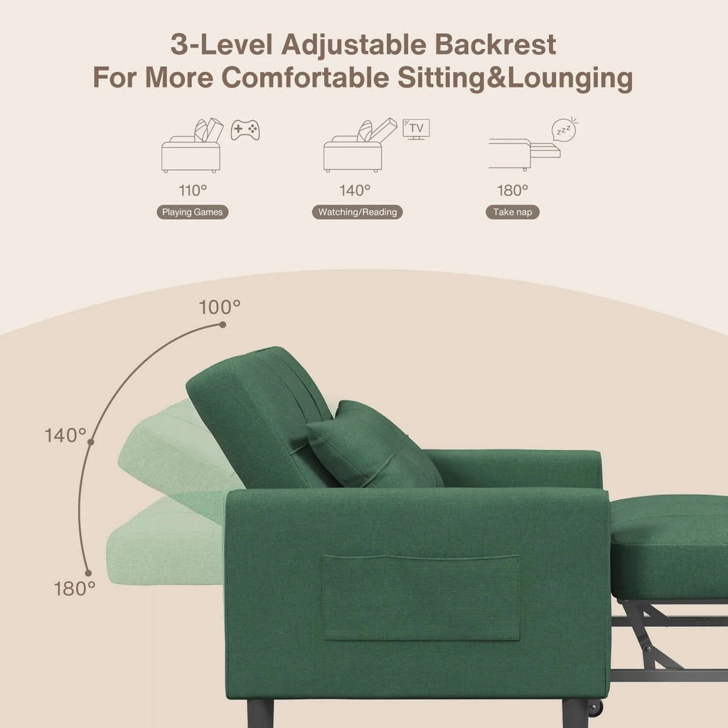 3-in-1 Adjustable Pull-Out Sleeper Sofa Bed With 330 Pounds Capacity