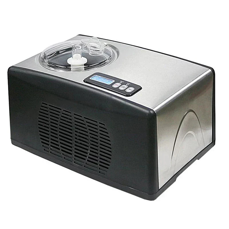 Automatic Ice Cream Maker, 1.6 Quart, Stainless Steel, Black/Pink