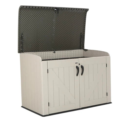 Lifetime Horizontal Storage Shed, 75 Cubic Feet, Black/Tan/Brown - 60170