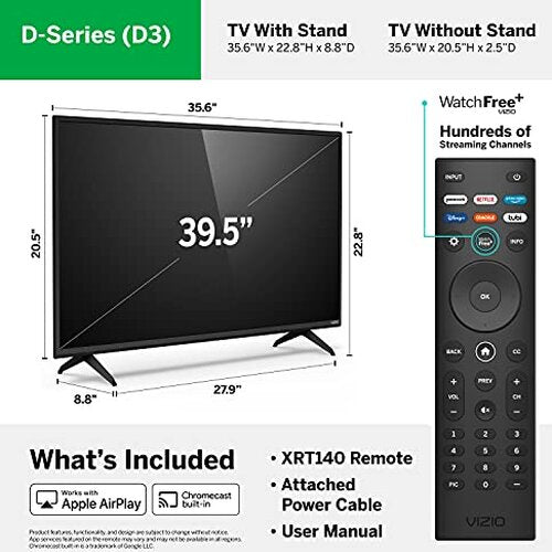 VIZIO 40-inch D-Series Full HD 1080p Smart TV with AMD FreeSync Apple AirPlay
