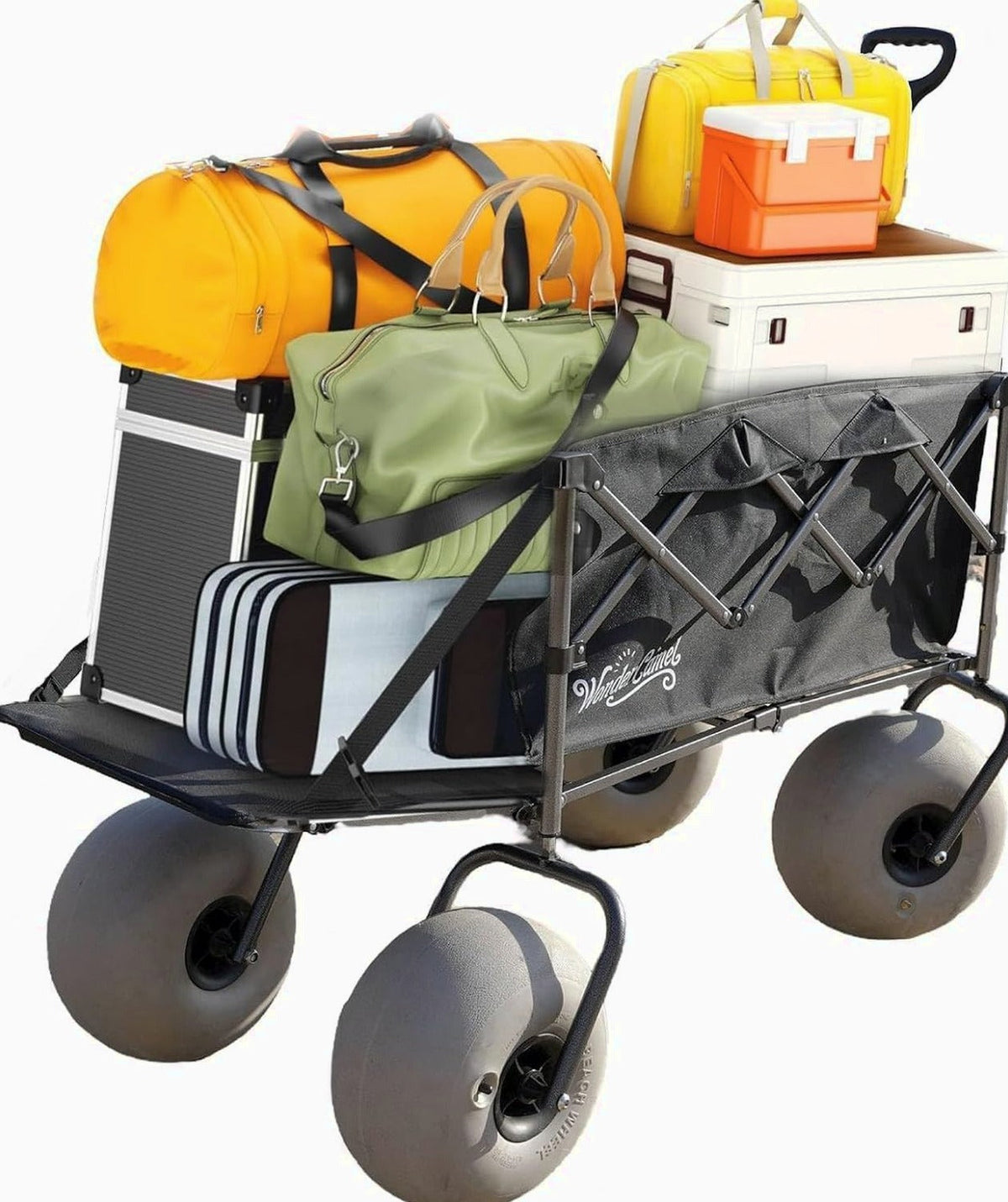 Beach Wagon with 13" Balloon Wheels, Collapsible, All-Terrain, 185L