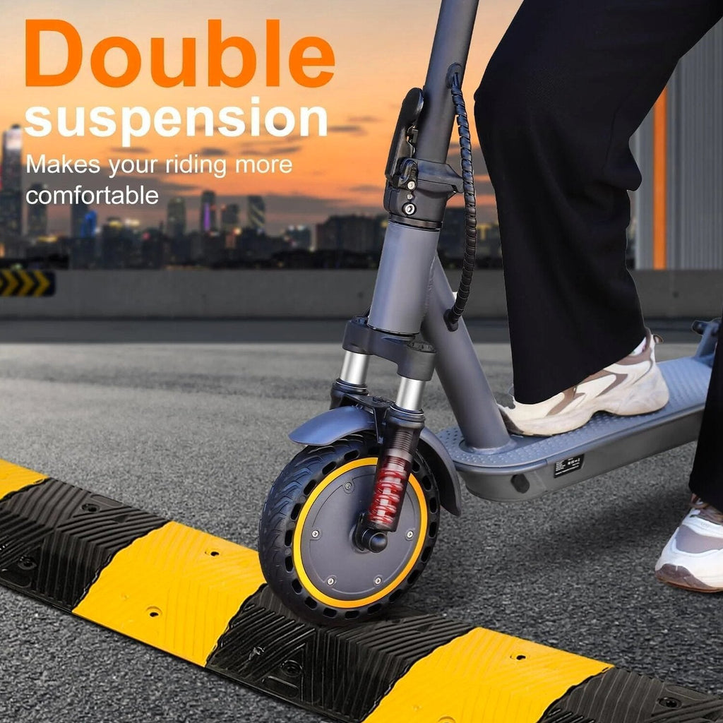 Electric Scooter, 350W/500W Powerful Motor, 8.5"/10" Solid Tires, 19/22Mph, 28/21/12 Miles Range,Dual Braking