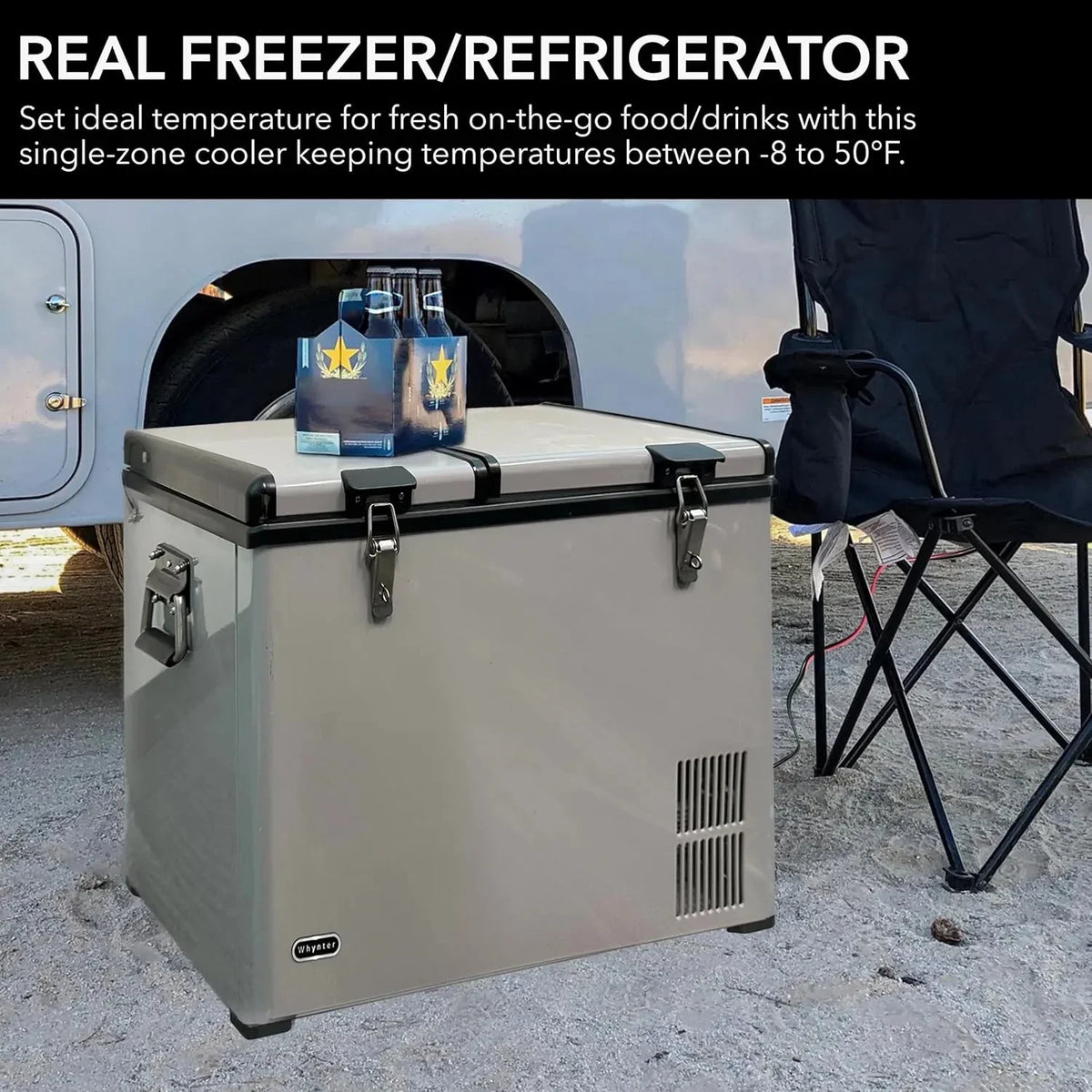 Whynter 65 Quart Portable Refrigerator/Freezer, Gray - FM-65G