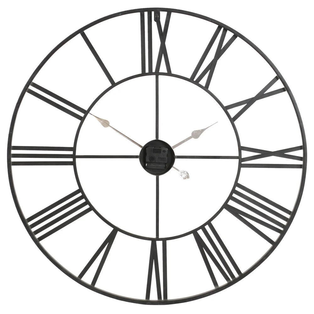 Round Metal Open-Frame Wall Clock