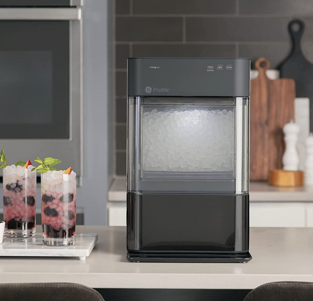 GE Profile Opal 2.0 | Countertop Nugget Ice Maker | Ice Machine with WiFi Connectivity | Smart Home Kitchen Essentials | Black Stainless