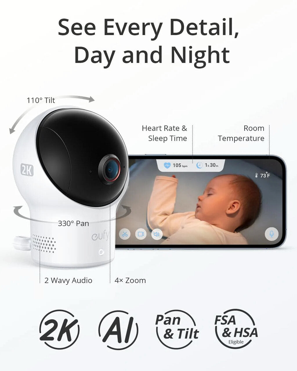 eufy Baby Smart Sock S320 Baby Monitor with 2K Camera