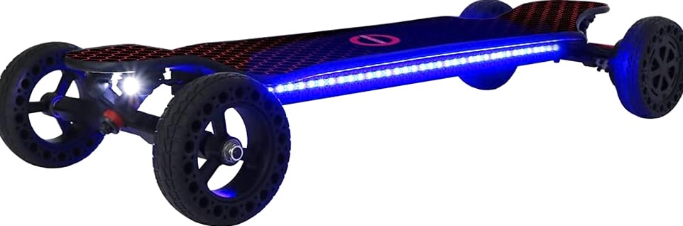 Electric Skateboard 4000 Watts | 12S3P | 35 mph | 22 Mile Range | 6" Wheels | Cool Lights |