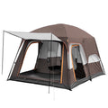 KFeng 12 Person Tents for Camping - 2Rooms 3Doors&amp;3Windows Mesh,Suitable for Outdoor/Picnic,Brown