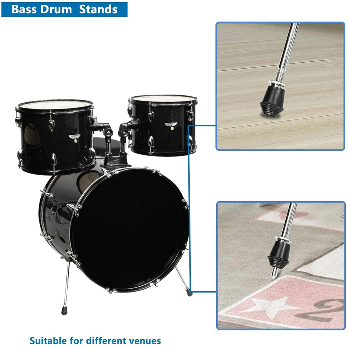 Ktaxon 5-Piece Adult Drum Set, 22 Inch Full-Size Drums Kit