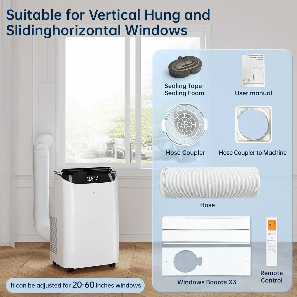 HUMHOLD 14000 BTU Portable Air Conditioner, White - HDPAC-10-A1