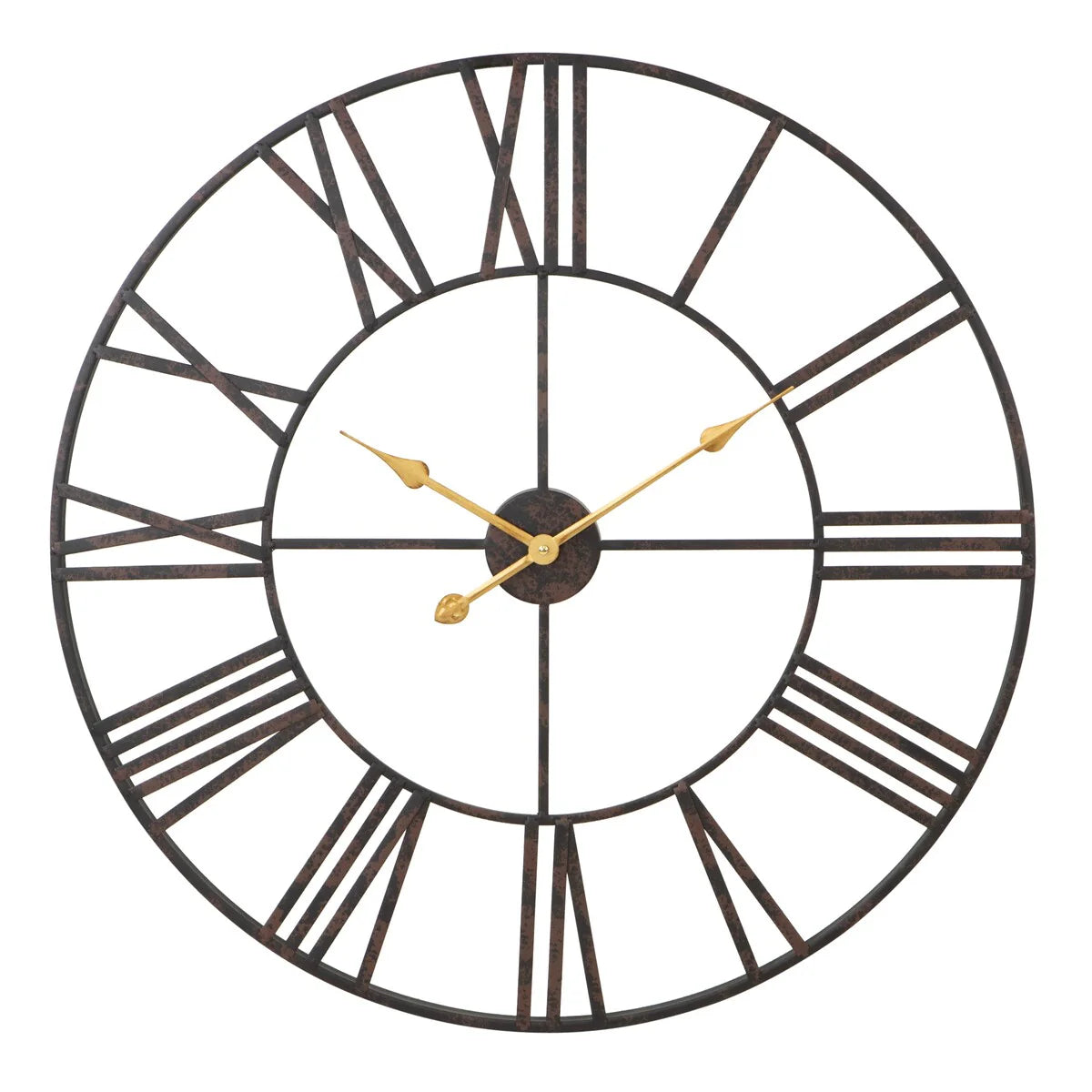 Round Metal Open-Frame Wall Clock