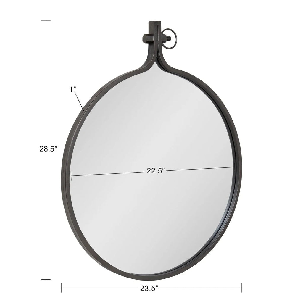 Modern Round Wall Mirror With Decorative Metal Frame