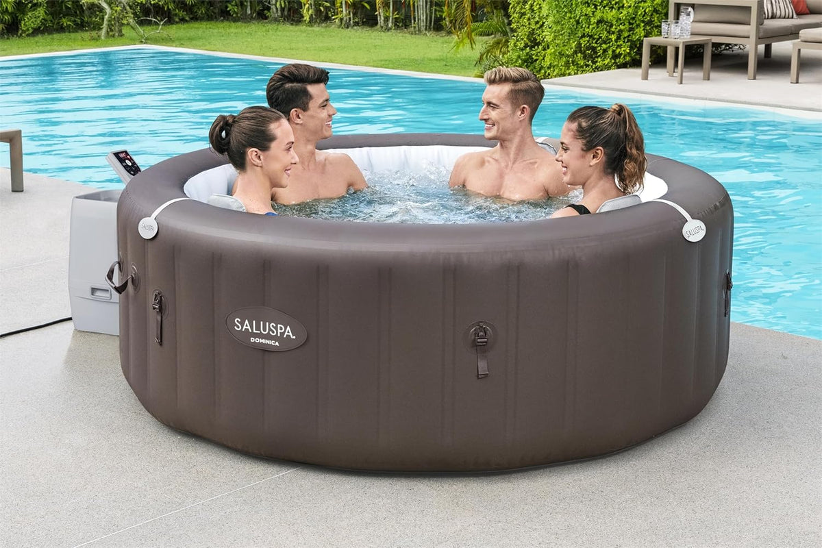 Bestway SaluSpa Miami Inflatable Hot Tub Spa, 71 x 26 in, 2-4 Person, Black - 60104E