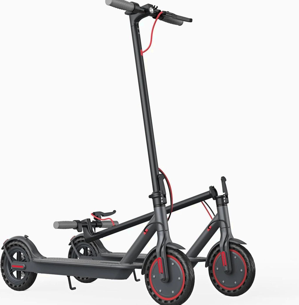 Electric Scooter - 8.5" Solid Tires, 350W Motor, Up to 19 MPH and 21-23 Miles Long-Range Portable Foldable Commuting Scooter for Adults with Double Braking System and App