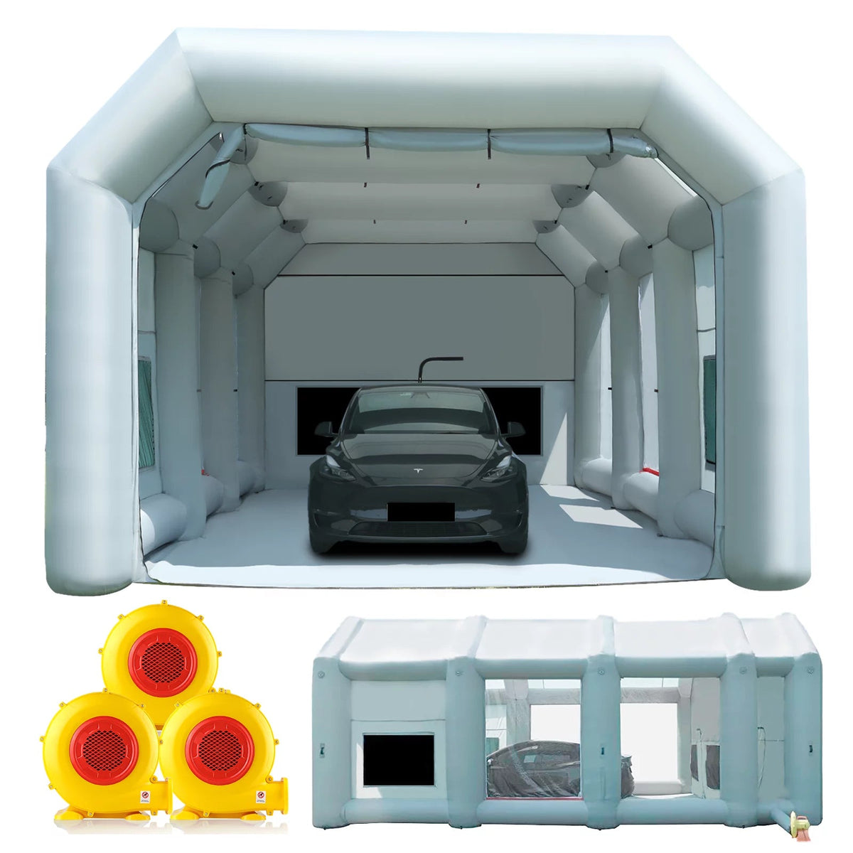 Inflatable Paint Booth With Blowers And Air Filter System, 30x20x13Ft