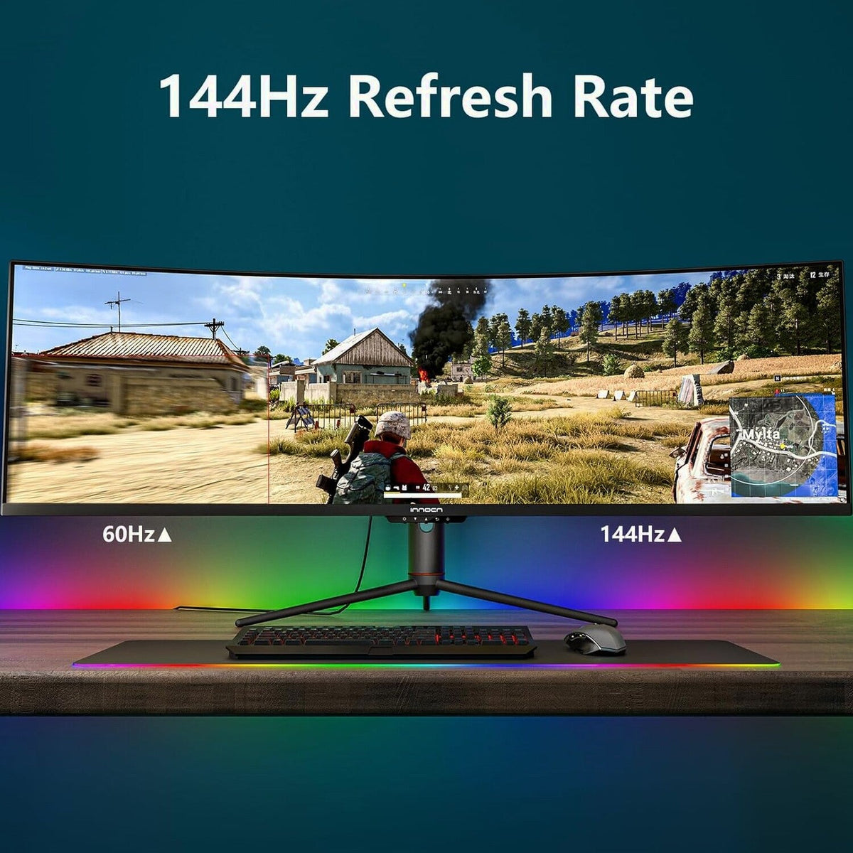 INNOCN 49" Curved Gaming Monitor, 144Hz, HDR400, USB-C, 49C1G