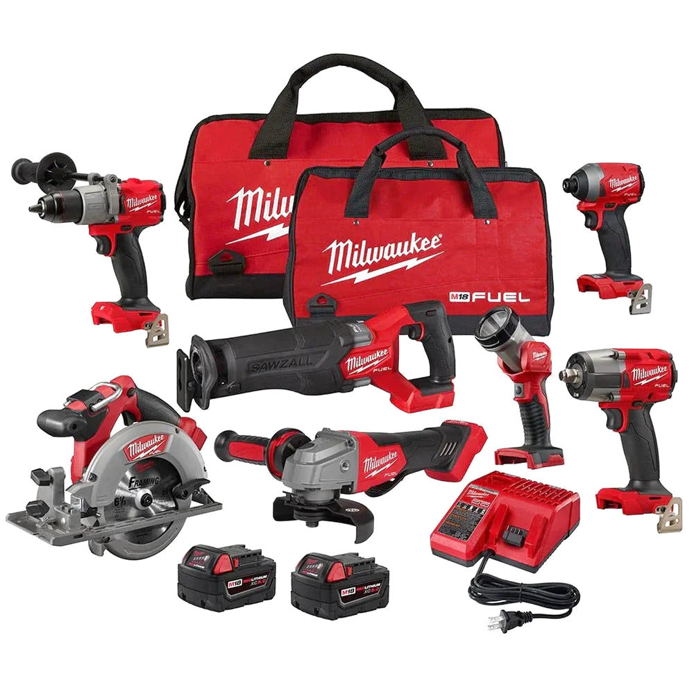 FUEL Lithium-Ion Brushless Cordless 7 Tool Combo Kit 5.0 Ah 18V M18