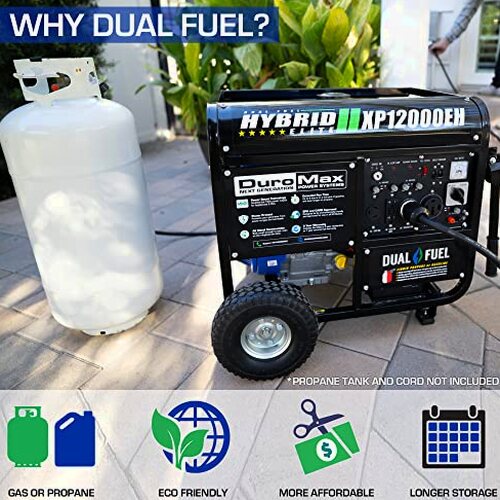 XP12000EH Dual Fuel Generator – 12,000W Gas/Propane, 457cc 4-Stroke Engine, EPA/CARB Compliant