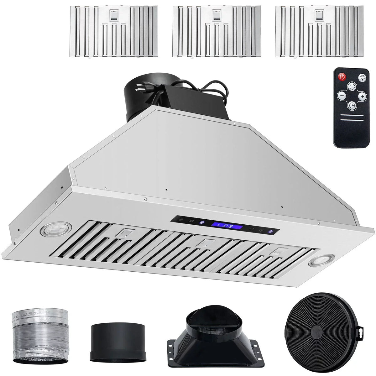 BENTISM Built-In Range Hood Insert 900CFM 36in Touch And Remote Control