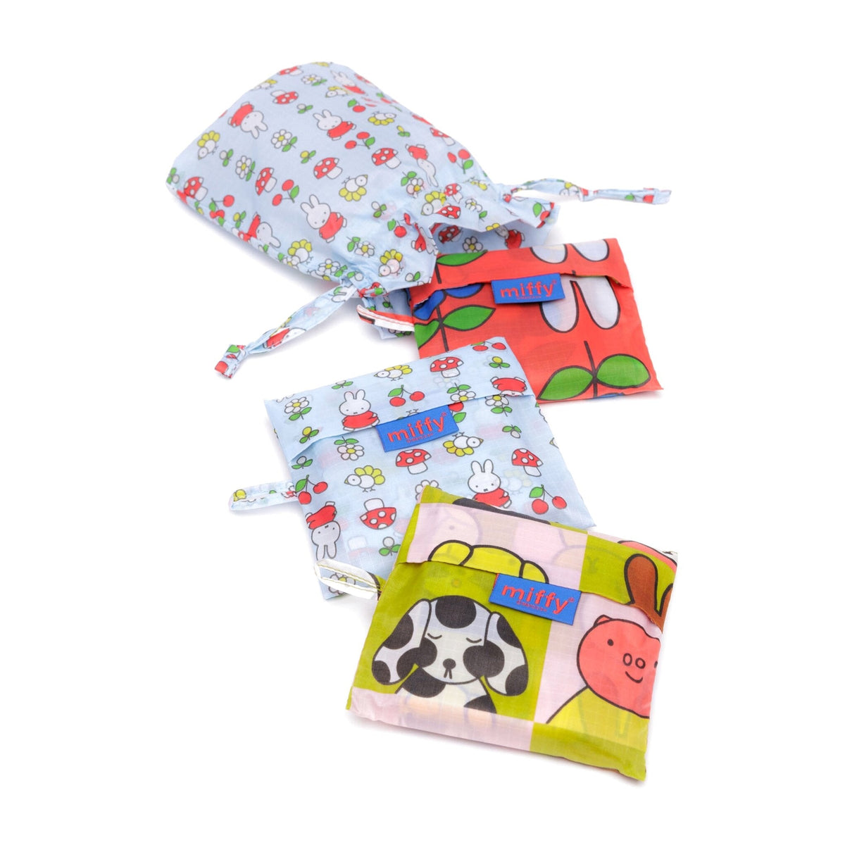 Miffy Baggu Recycled Nylon Standard Tote Bags - Set of 3