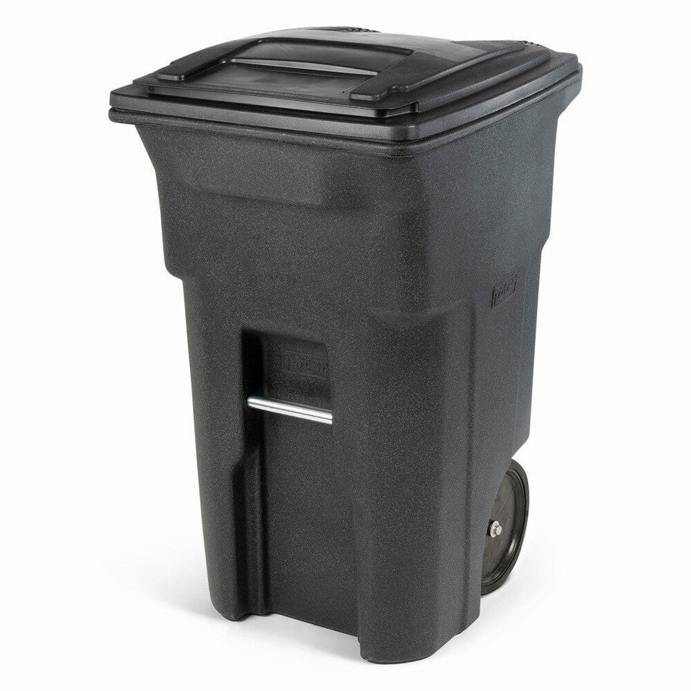 Toter 64-Gallon Greenstone Trash Can with Quiet Wheels and Lid