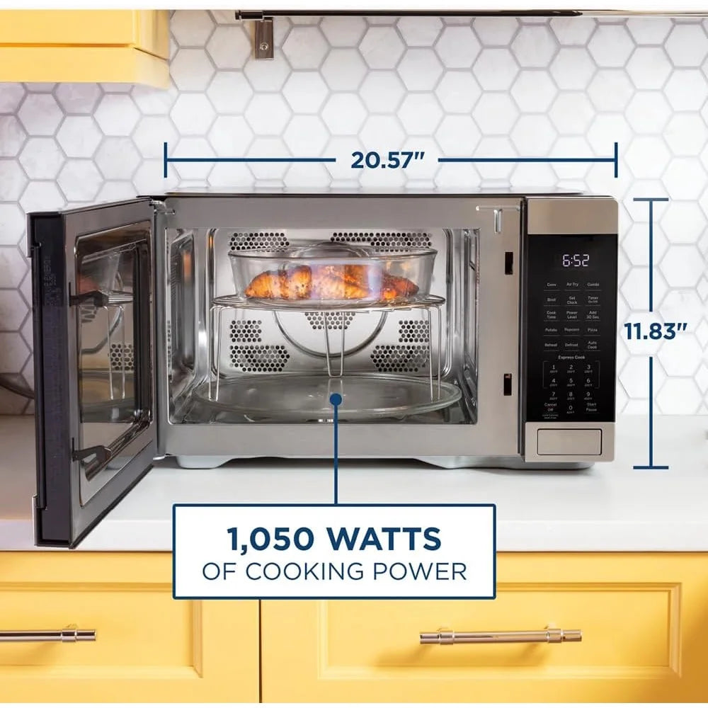 GE 3-in-1 Countertop Microwave Oven, 1.0 Cu. Ft., 1,050 Watts - GCST10A1WSS