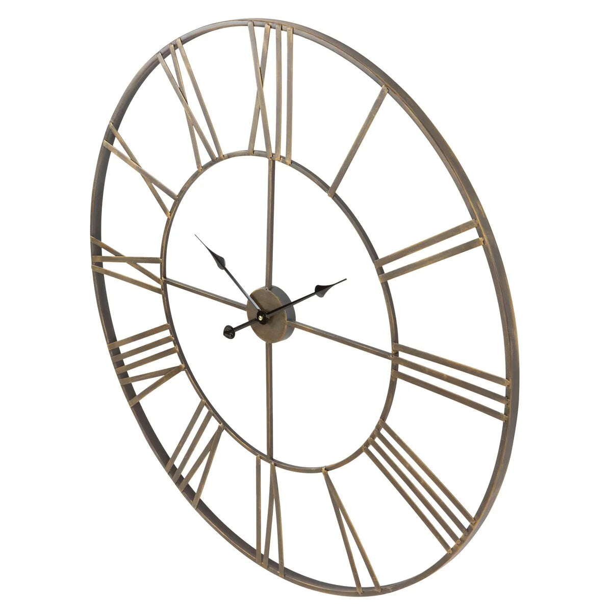 Round Metal Open-Frame Wall Clock