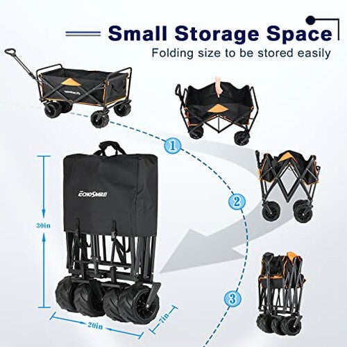 Heavy Duty 350 lb Capacity Foldable Wagon with Large Wheels