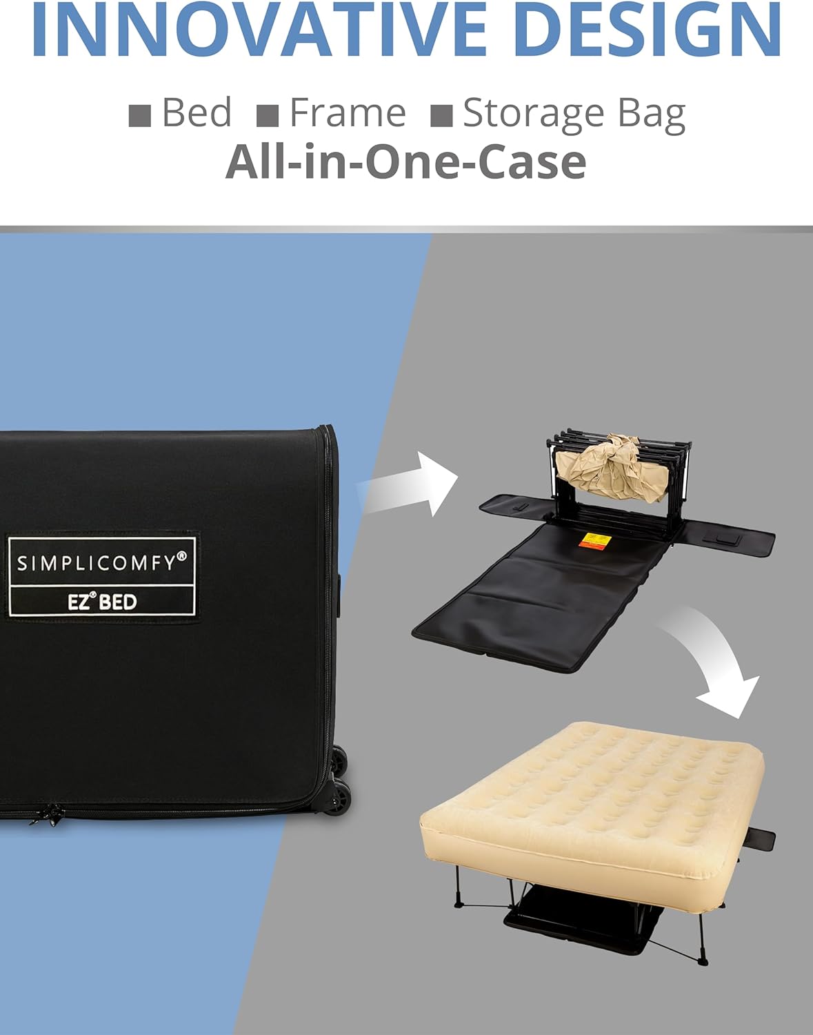 Queen Air Mattress With Frame And Built-In Pump