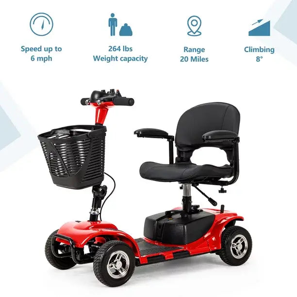 UltraLite Portable 4-Wheel Mobility Scooter - A898, 14-Mile Range