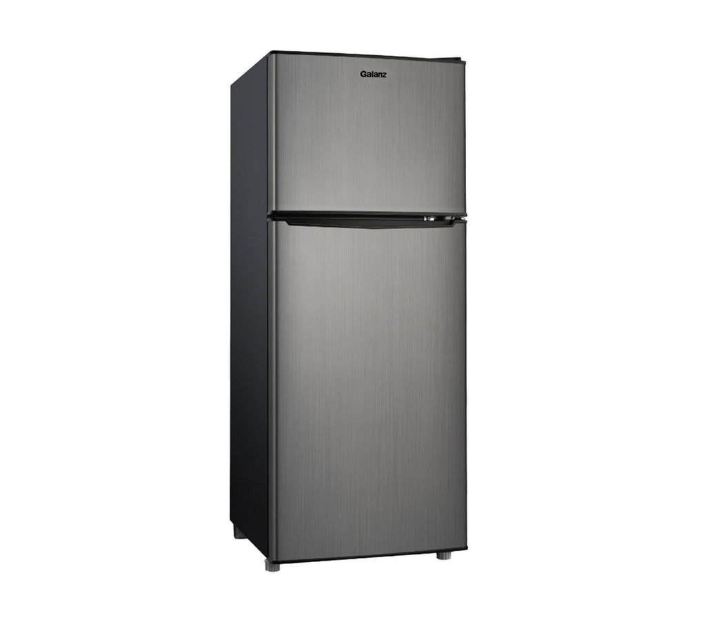 Galanz 4.6. Cu ft Two Door Mini Refrigerator with Freezer, Stainless Steel