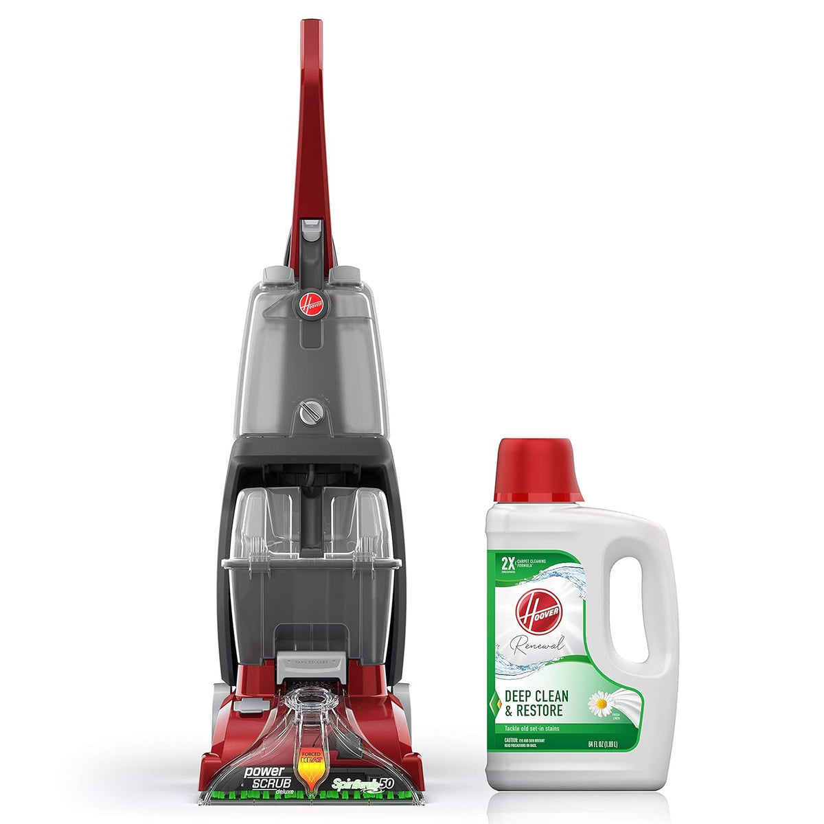 Hoover PowerScrub Deluxe Carpet Cleaner Machine With 64 oz Carpet Cleaner Solution - FH50150NC AH31924