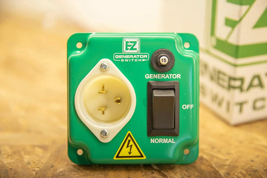 EZ Generator Switch, 15A 125V Green Manual Transfer Electrical Switch