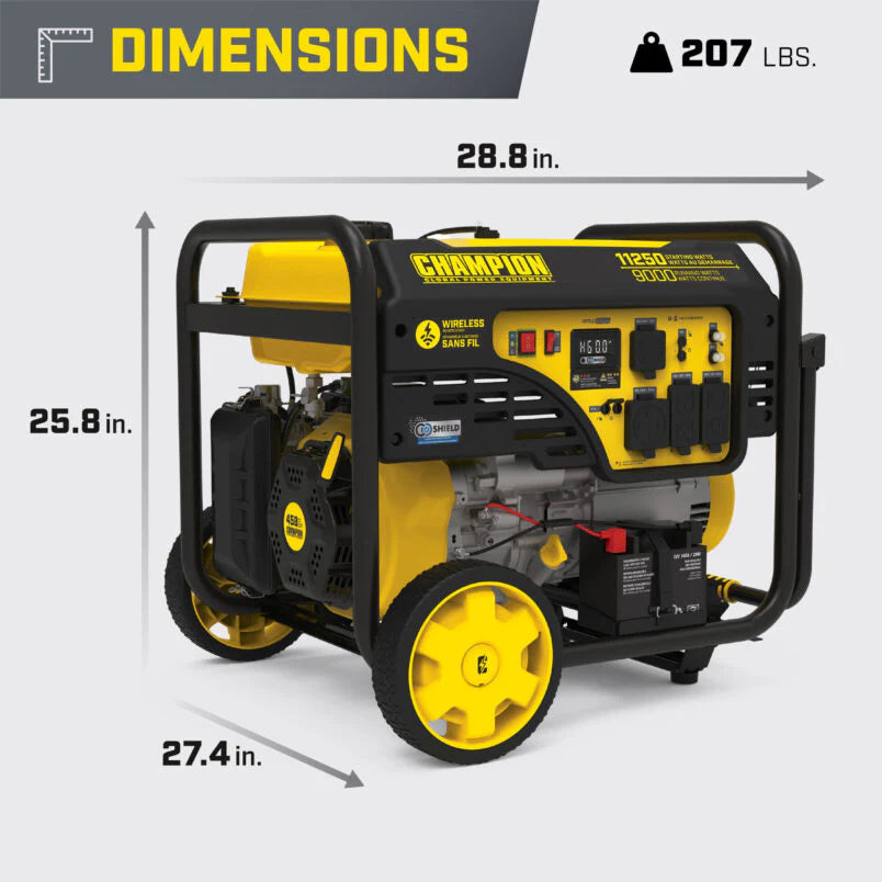Champion Power Equipment Portable Generator 9000W Running, 11250W Starting, 120/240V - 201218