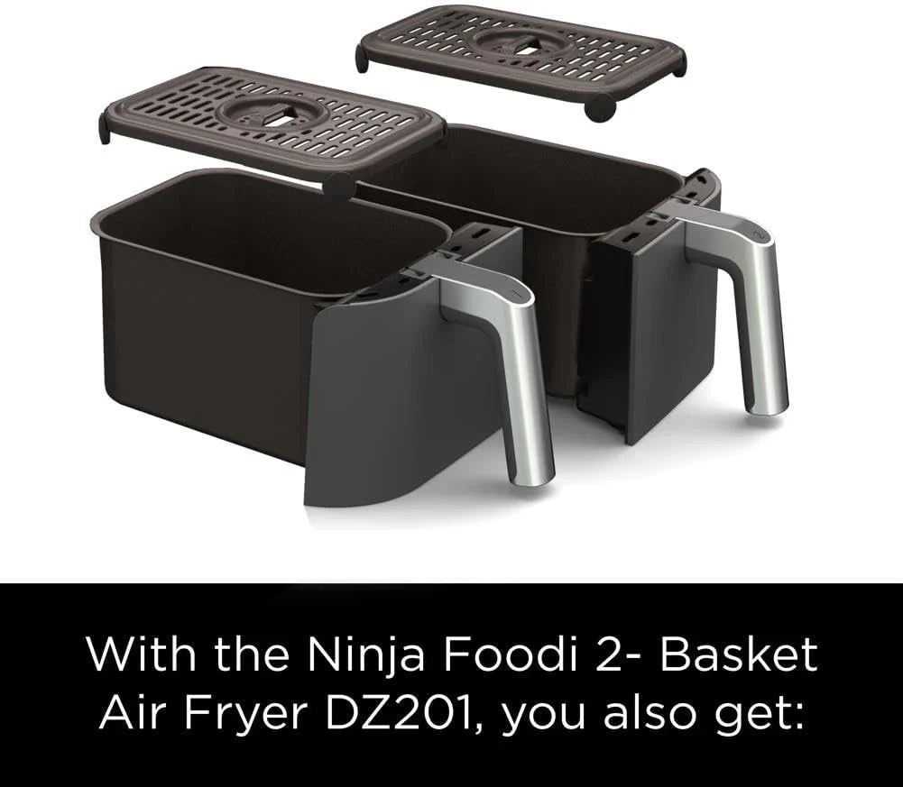 Ninja Foodi 10 QT 6-in-1 DualZone Smart XL Air Fryer, 2 Independent 5 QT Baskets, Grey - DZ550