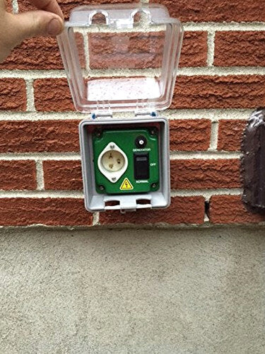 EZ Generator Switch, 15A 125V Green Manual Transfer Electrical Switch