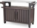 Keter Outdoor Rolling Prep And Bar Cart, Resin - Dark Brown