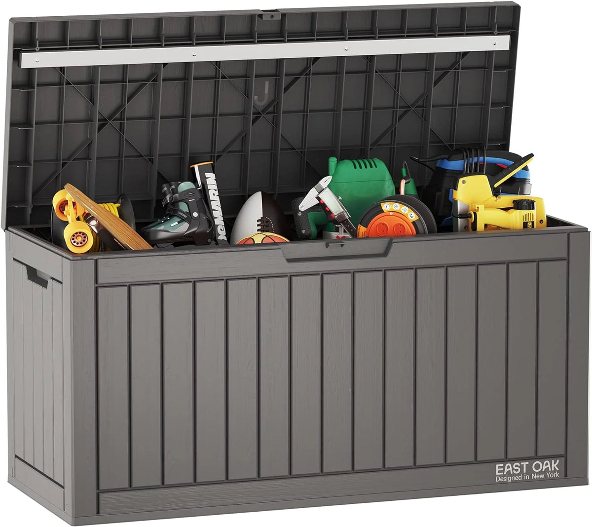 EAST OAK 230 Gallon Resin Deck Box, Grey - DB23005