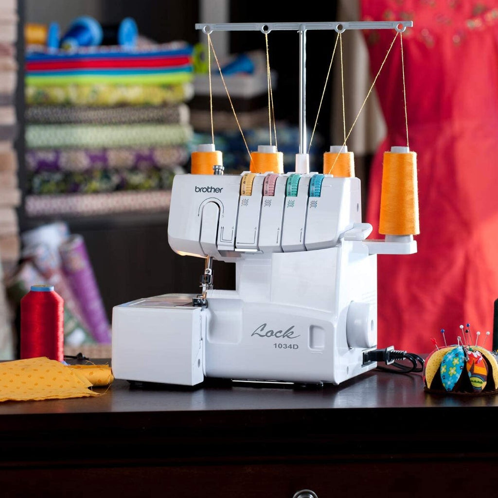 1034D Serger Heavy-Duty Metal Frame Overlock Machine 1300 Stitches Per Minute Removeable Trim Trap 3 Included Accessory Feet