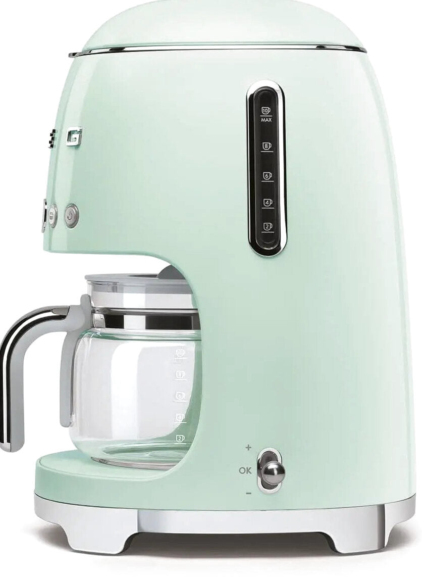 Smeg 50's Retro Style Aesthetic Drip Filter Coffee Machine, 10 cups, Pastel Green