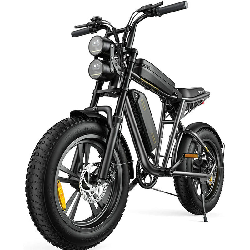 1000W Electric Bike for Adults, Retro-Style, 28mph, 94 Miles Range, 20′′x4.0′′ Fat Tires, Full Suspension, UL Certified
