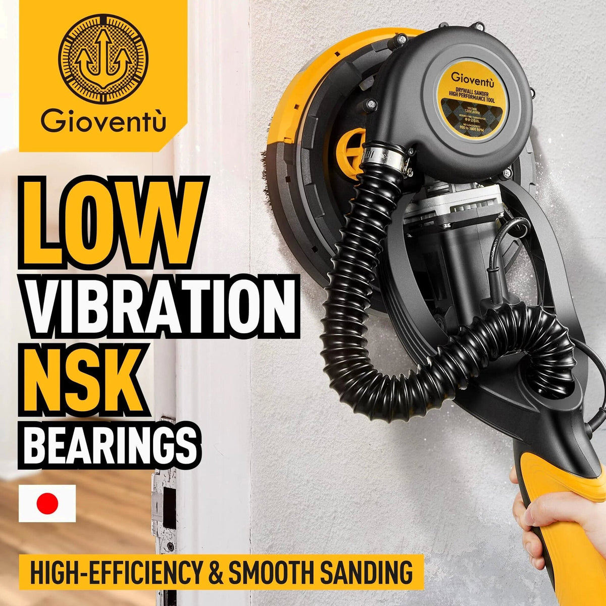 Giovent Electric Drywall Sander with Vacuum for Popcorn Ceiling