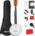 String Banjo 26 Inch MINI Travel Banjo Banjo Beginner Kit with Remo Head Open Back &amp; Closed Solid Back with beginner Kit Comfortable Carrying Bag